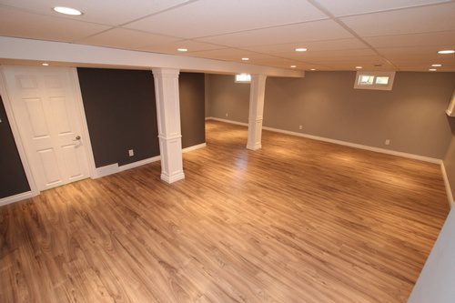 Wooden floorings and a new layout for a basement renovation project