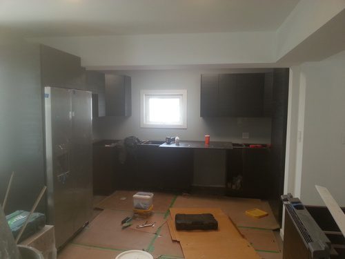 In-progress photo of a kitchen renovation