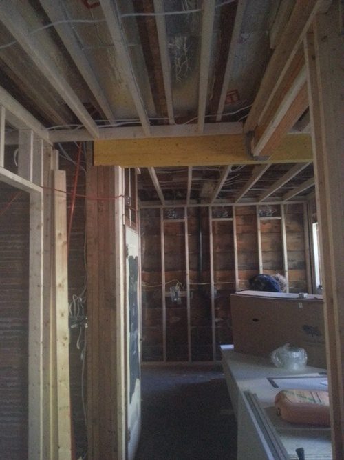 In-progress photo of a basement renovation