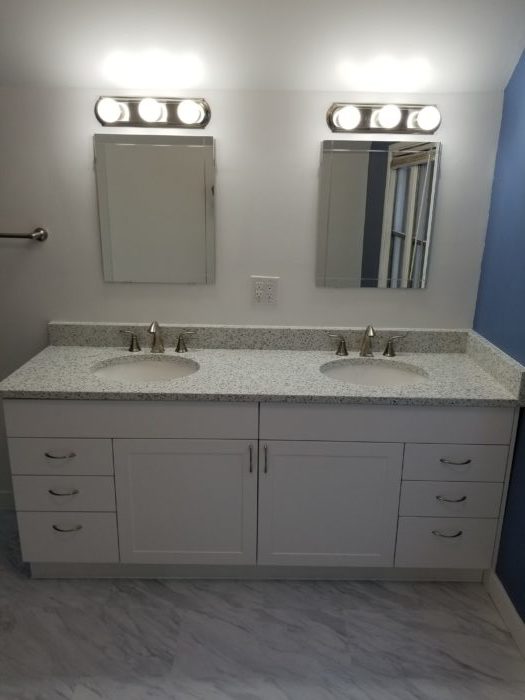 Dual mirrors and sinks for a bathroom renovation project