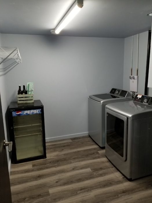Laundry room for a finished bathroom renovation project