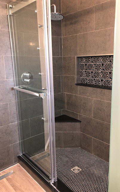 A fully modern shower area for a bathroom renovation project